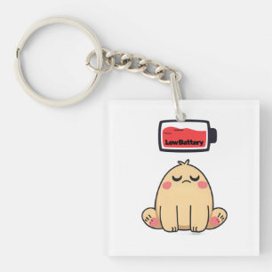 Porte-clefs Faible humeur de batterie - Drôle Doodle comique