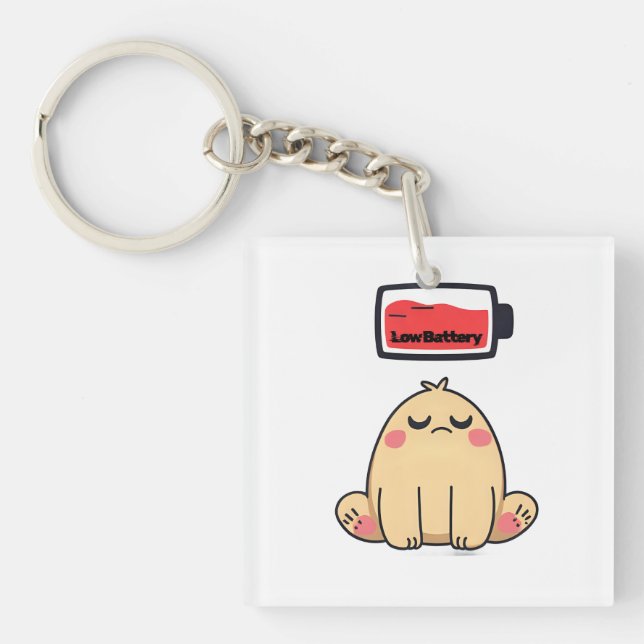 Porte-clefs Faible humeur de batterie - Drôle Doodle comique (Devant)