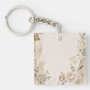Porte-clefs Faire-part de mariage de jardin avec une touche na