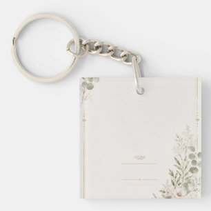 Porte-clefs Faire-part de mariage européen en vert olive