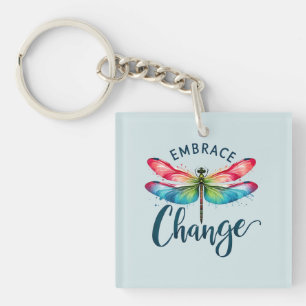 Porte-clefs Faire place au changement - libellule artistique