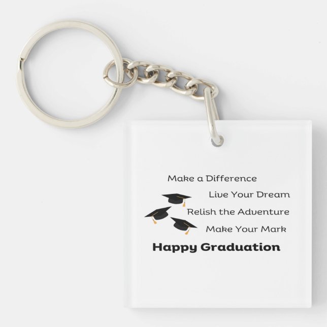 Porte-clefs Faire une différence pour un diplômé sur un (Devant)