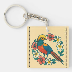 Porte-clefs faisan doré