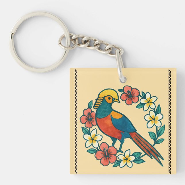 Porte-clefs faisan doré (Devant)
