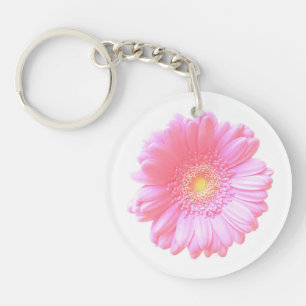 Porte-clefs Faisée de gerbera rose pâle