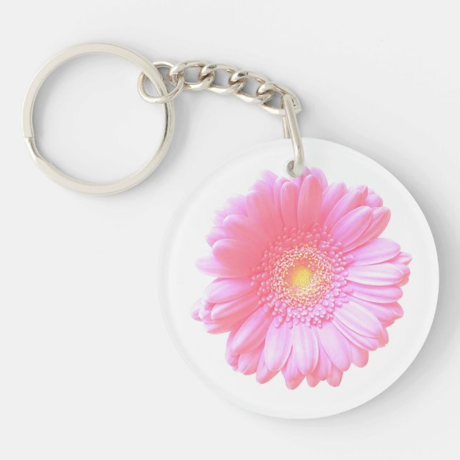 Porte-clefs Faisée de gerbera rose pâle (Devant)