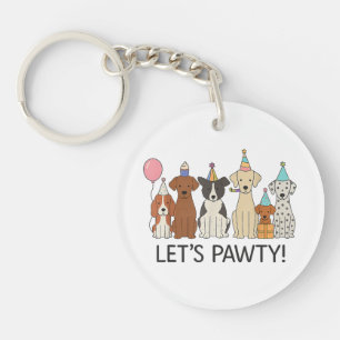 Porte-clefs Faisons la Fête Célébration de Fête de Chiens Mign