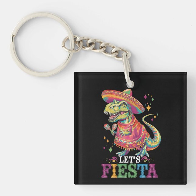 Porte-clefs Faisons la Fête Cinco De Mayo T Rex Dinosaure (Devant)