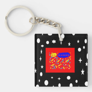 PORTE-CLEFS FAIT POUR KAREN ROUGE ET BLACK BLANC NOMMÉ