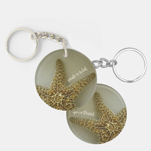 Porte-clefs Faites un voeu sur une plage de Starfish