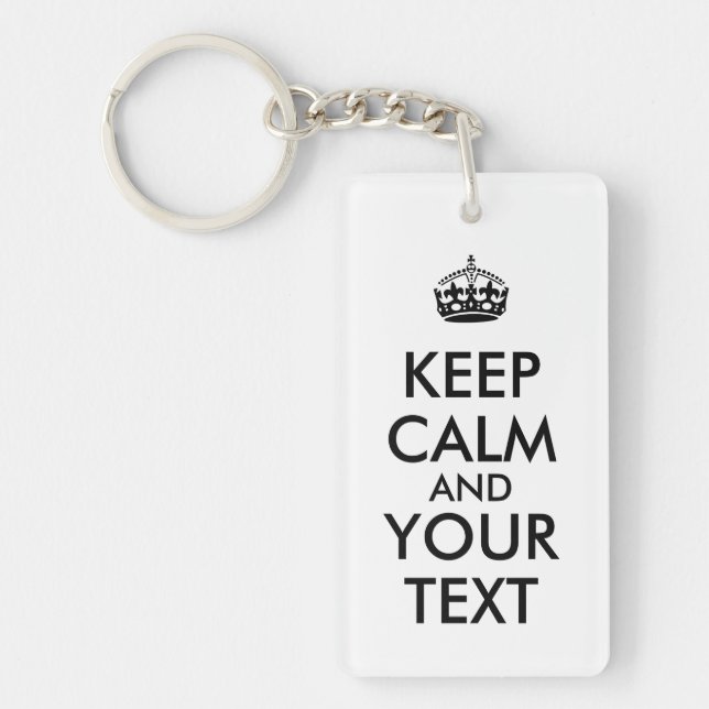 Porte-clefs Faites votre propre texte garder le modèle calme (Devant)