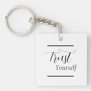 Porte-clefs 'Faites-Vous Confiance' Phrase Noir