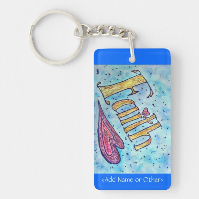Porte-clefs Faith Inspiration Word Art Porte - clé -Texte pers (Devant)