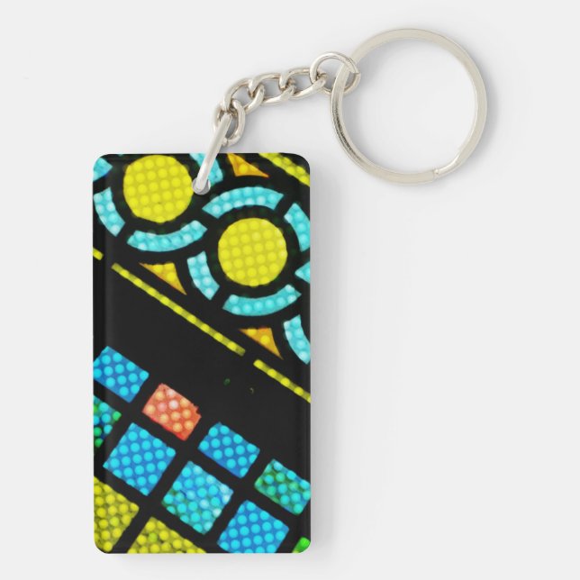 Porte-clefs Faith Recovery Hope Vitrail Vitre coloré (Dos)