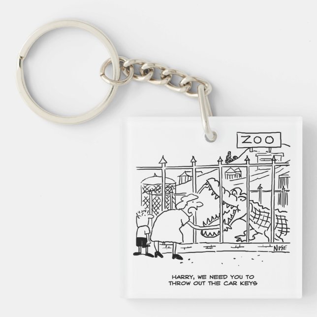 Porte-clefs Famille au Zoo. Papa avalé par Alligator (Devant)