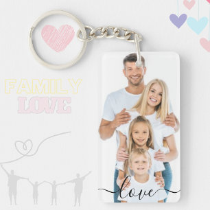 Porte-clefs Famille de Collage de photos et de textes customis