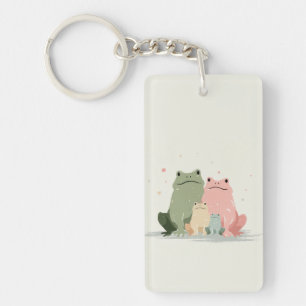 Porte-clefs Famille de Grenouilles – Jolie Illustration Fantai