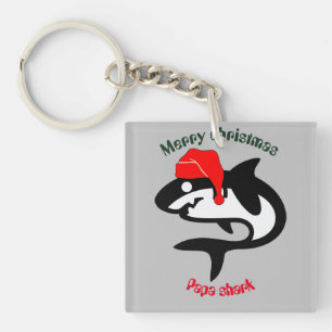 Porte-clefs famille de noël de requin, personnaliser personnal