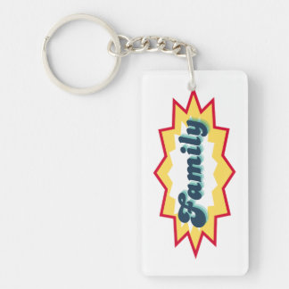 Porte-clefs Famille, design pop de bande dessinée