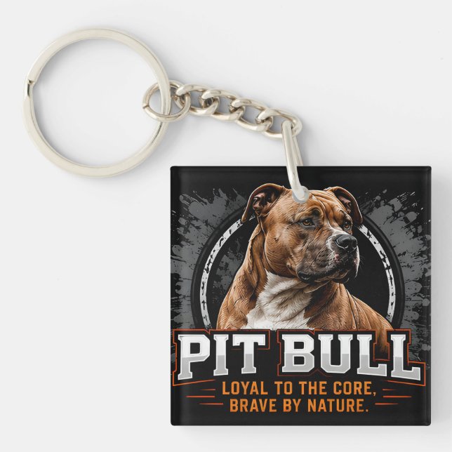 Porte-clefs 🐾 Famille fière de son Pit Bull 🐾 (Devant)