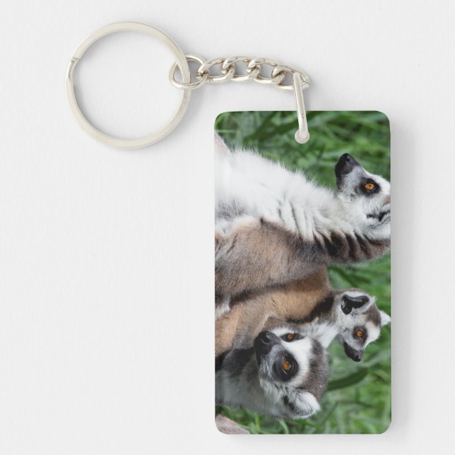 Porte-clefs Famille Lemur à queue de ceinture (Devant)