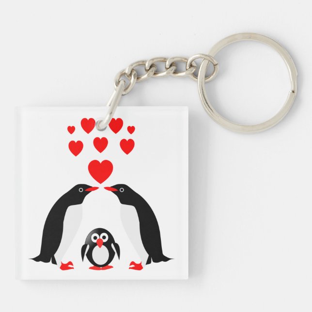 Porte-clefs Famille Penguins (Dos)