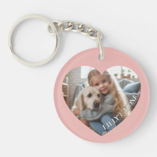 Porte-clefs Famille personnalisée Coeur personnalisé Photo Ajo