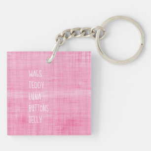 Porte-clefs Famille PET Noms Gardiens intemporels Chats Roses