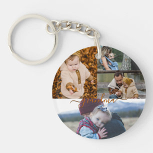 Porte-clefs Famille Simple Collage Amour Moderne Grand-mère Ma