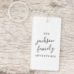 Porte-clefs Family Adventures | Original Modern Minimalist<br><div class="desc">Personalized for your wonderful and everyday family adventures,  this keychain makes for the perfect gift or vacation accessory! The design features a handwritten scripyt typography is a modern minimalist style for any fun and stylish family! #family #adventures #custom #keychain</div>
