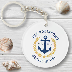 Porte-clefs Family Beach House Ancre Gold Laurel Star 2 Côté