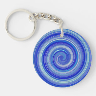 Porte-clefs Fancy spirale bleue