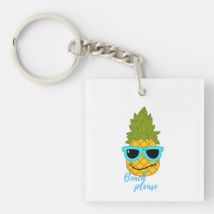 Porte-clefs Fantaisie D'Ananas Avec Lunettes De Soleil Été