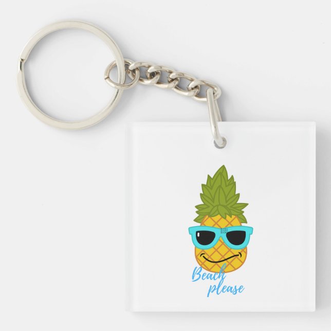 Porte-clefs Fantaisie D'Ananas Avec Lunettes De Soleil Été (Devant)