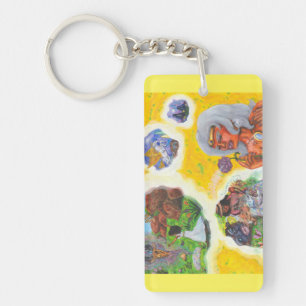 Porte-clefs Fantaisie de la déesse de l'aquarelle Rêves d'amou