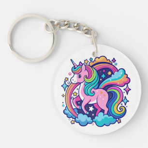 Porte-clefs Fantaisie de licorne vibrante