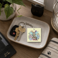 Fantaisie Pastel Chat Féerique Tigré Floral