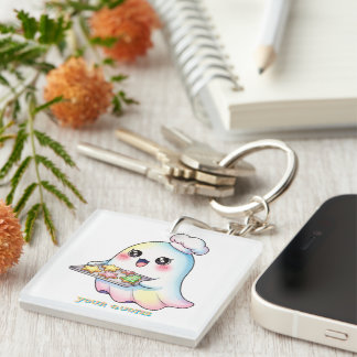 Porte-clefs Fantôme Kawaii Chef aux Biscuits de Noël