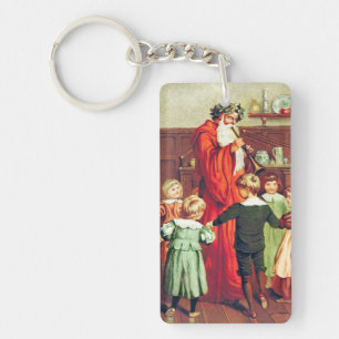 Porte-clefs Father Christmas Blowing The Horn