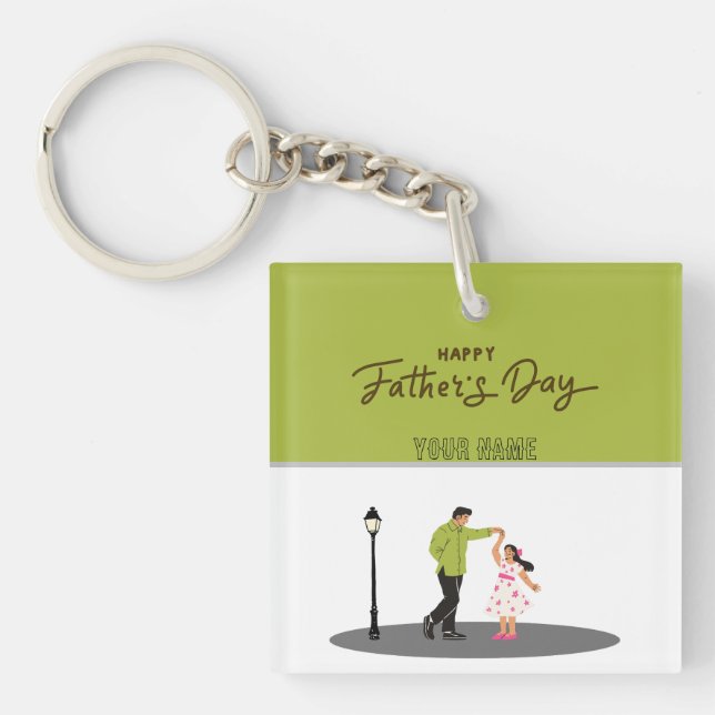 Porte-clefs Father’s Day Gift for Dad | Custom Photo & Name (Devant)