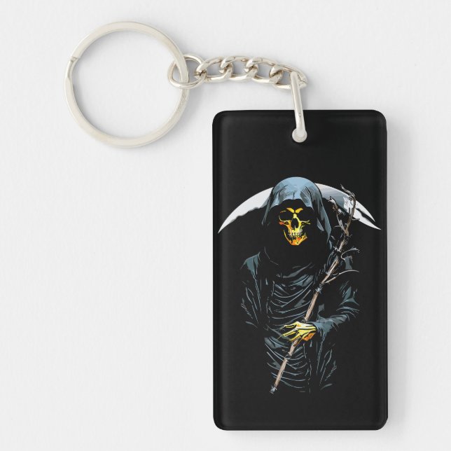 Porte-clefs Faucheuse : Élégance sombre (Devant)