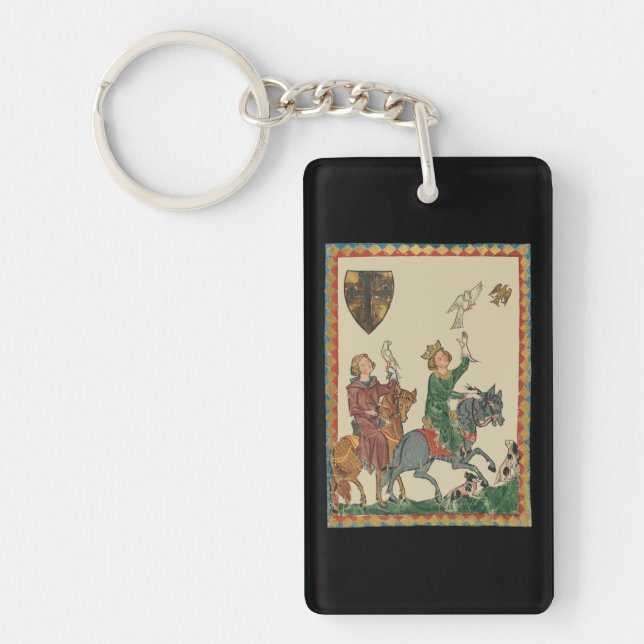 Porte-clefs Fauconnerie, Codex Manesse du XIVe siècle (Devant)