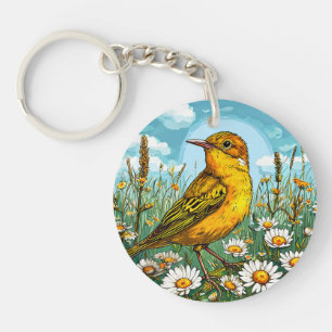 Porte-clefs Fauvette de Blyth colorée