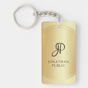 Porte-clefs Faux Gold Modèle Monogramme Ajouter votre nom Él