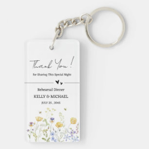 Porte-clefs Faveur de dîner de répétition de fleurs sauvages à