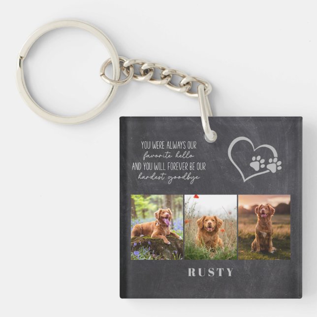 Porte-clefs Favori Hello Hardest Goodbye Pet Memorial (Devant)