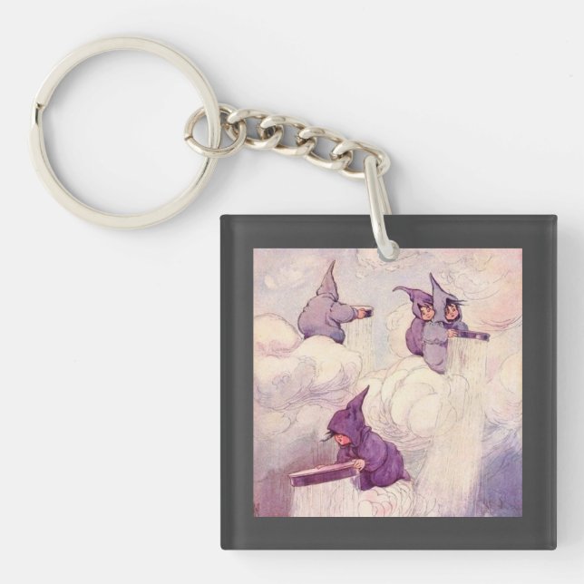 Porte-clefs Fées de la Pluie Faisant de la Pluie (Devant)