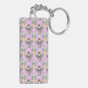 Porte-clefs Fées mignonnes et étoiles et lunes Motif