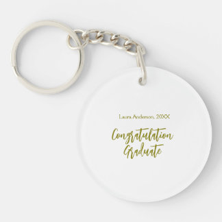 Porte-clefs Félicitations au diplômé nom doré promotion 20XX s