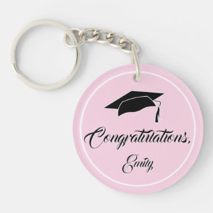 Porte-clefs Félicitations au Pink moderne pour son diplôme d